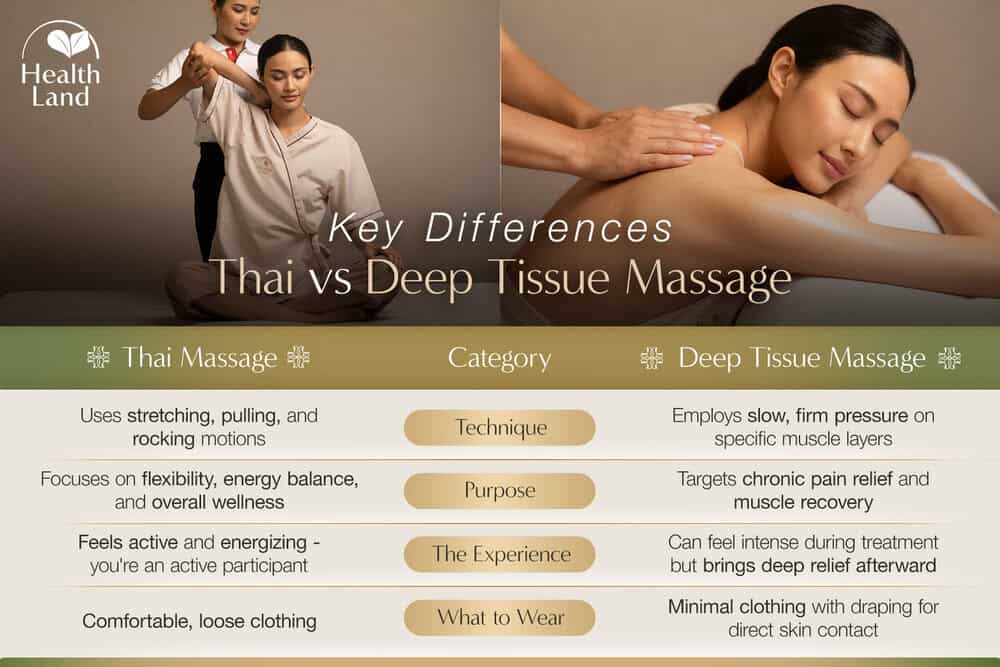 differences between Thai vs deep tissue massage