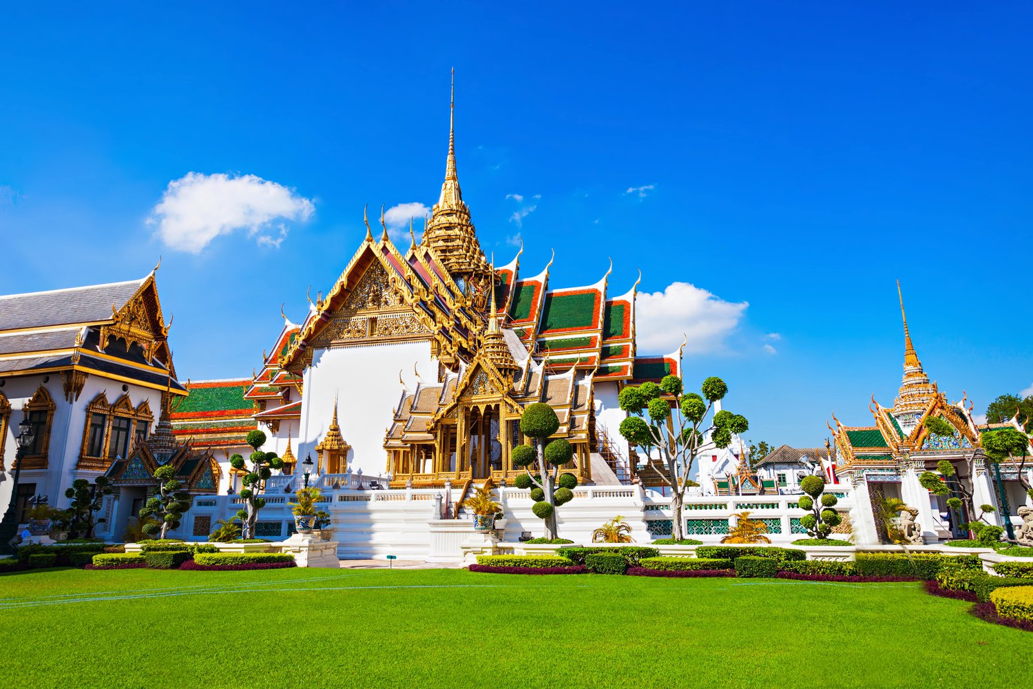 Side view of one of the temples in Thailand’s Grand Palace