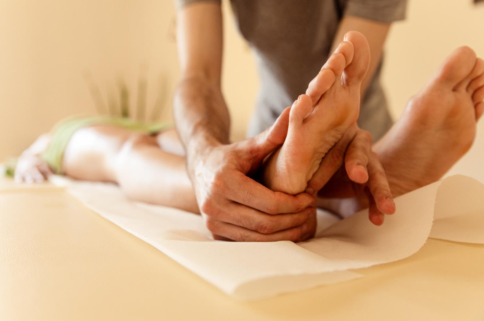 A woman enjoys the benefits of a full-body massage