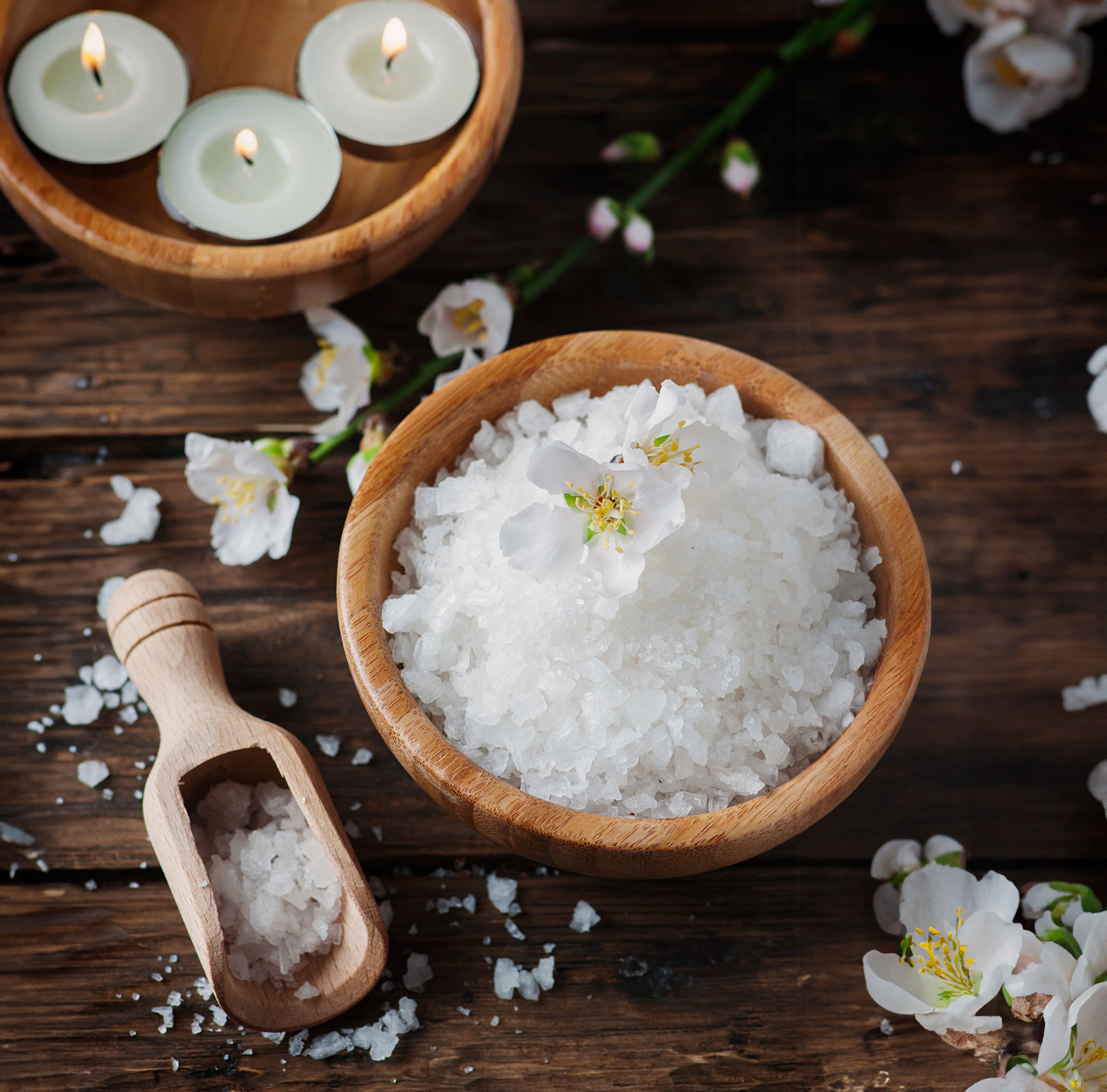 Sea salt body scrub at Health Land